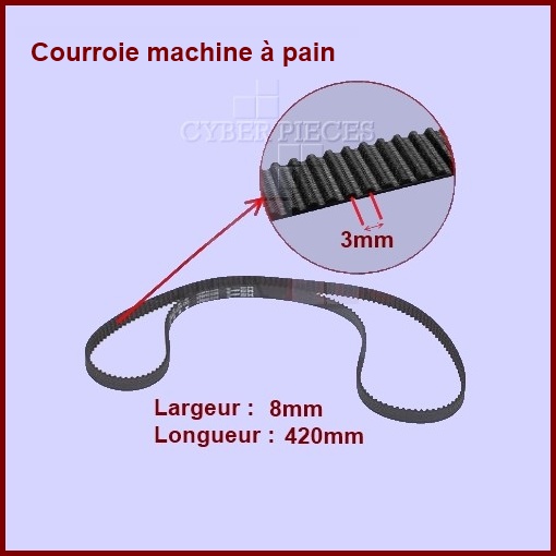 Courroie 420mm machine à pain HTD420-3M-8