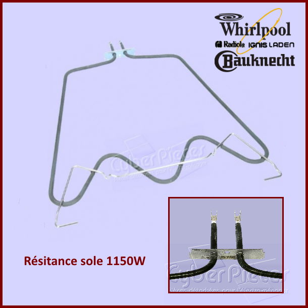 Résistance de Sole 1150w Whirlpool 481010551720