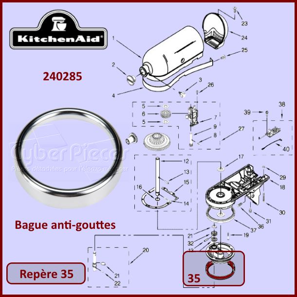 Bague anti-gouttes Kitchenaid 240285