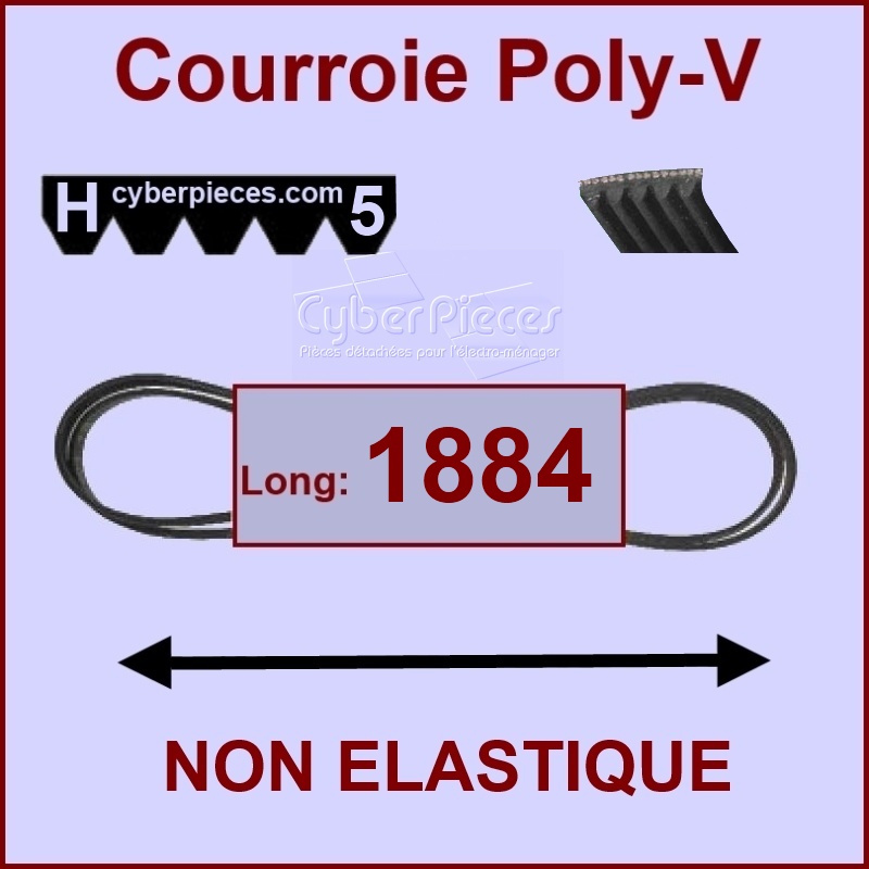Courroie 1884H5 non élastique