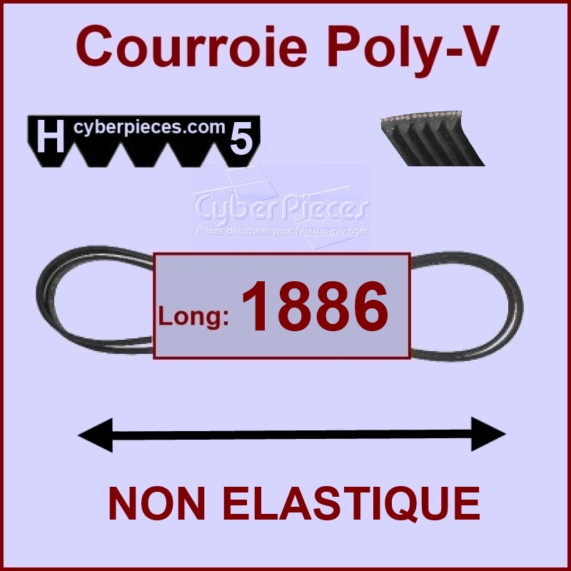 Courroie 1886H5  non élastique