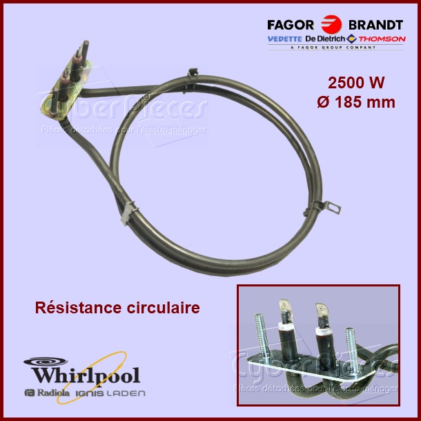 Résistance circulaire 2500w - 92X6010 - Pièces four