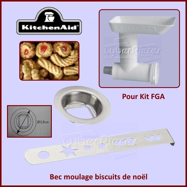 Bec de moulage N°5 biscuits de noël adaptable Kitchenaid FGA