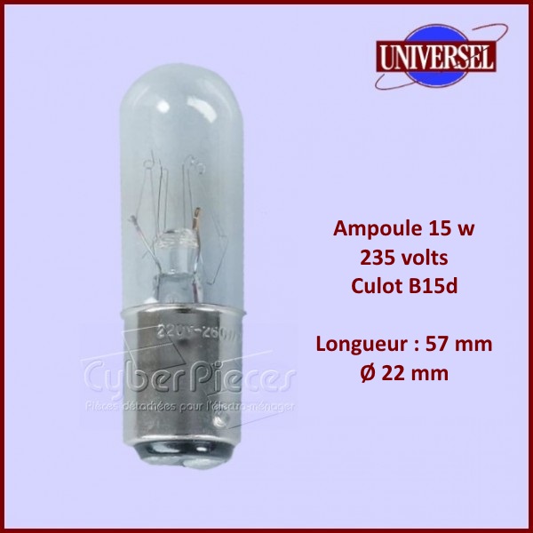 Ampoule 15W - B15d - BA15d (baïonnette) - 235V
