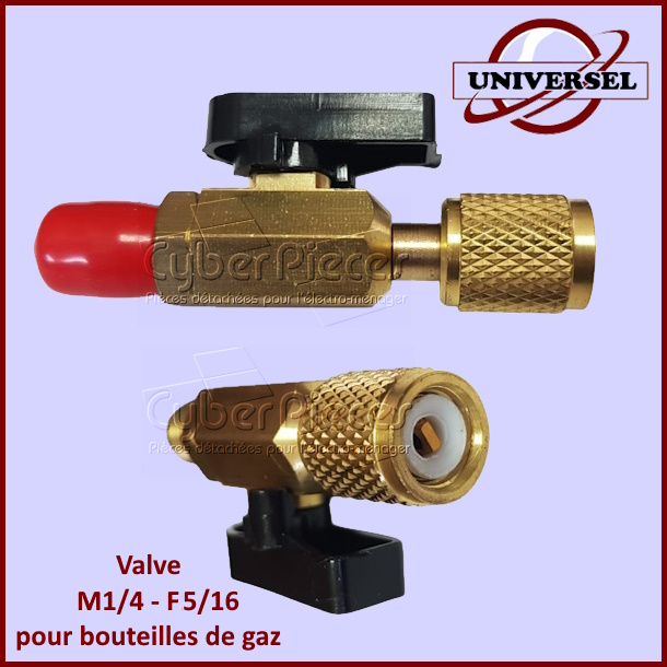Valve Mâle : 1/4 - Femelle : 5/16 pour bouteilles de gaz
