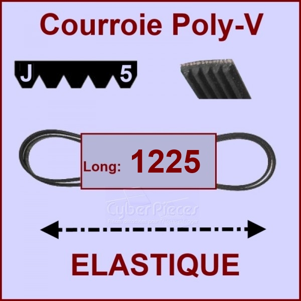 Courroie 1225J5 - EL- élastique