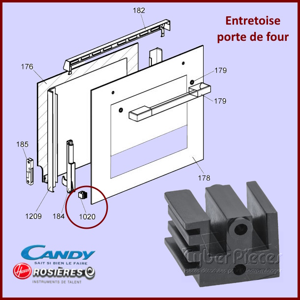 Entretoise porte de four Candy 44003453