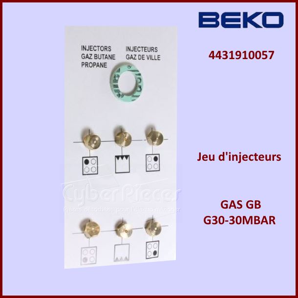 Jeu d'injecteurs GAS G30-30Mbar Beko 4431910057 - Pièces four