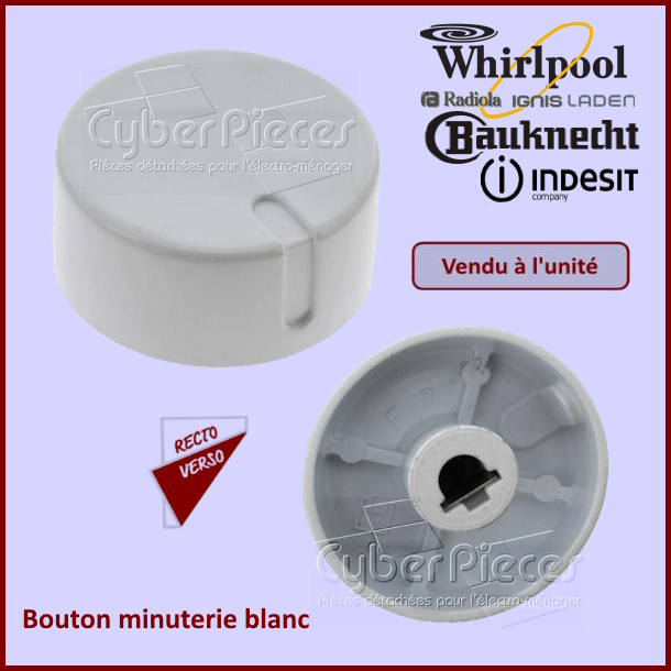 Bouton minuterie blanc Indesit C00194244