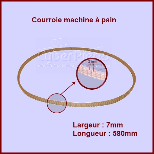 Courroie 580mm machine à pain***épuisée***