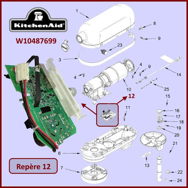 Carte de contrôle Kitchenaid W10487699 - W11188060