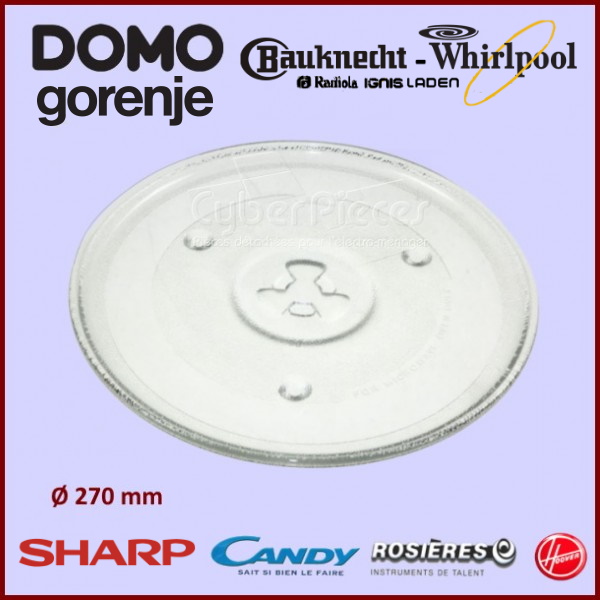 Plateau en verre 270mm DOMO DO232239