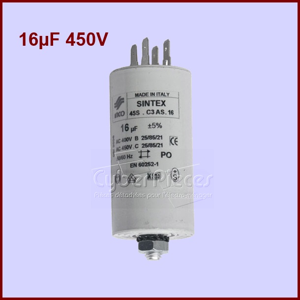 Condensateur 16,0µF  450 Volts