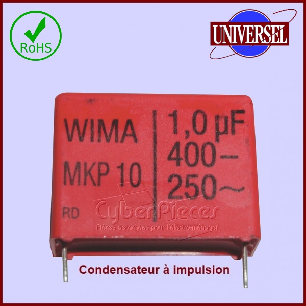 Condensateur à impulsion 1,0µF (1,0MF) - 450V maxi.