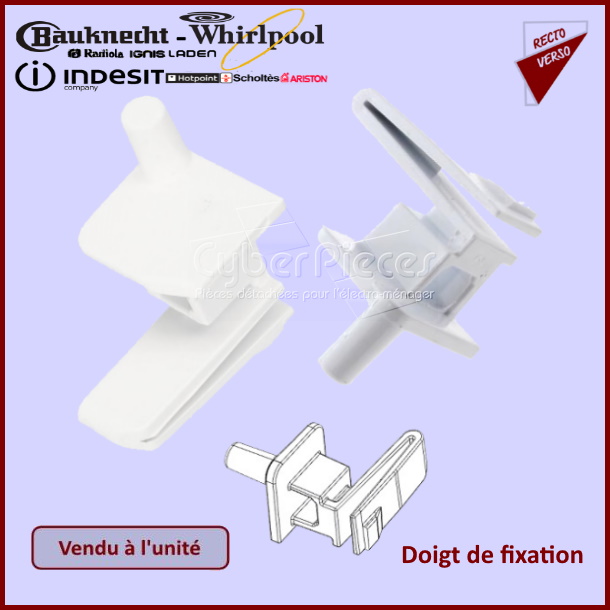 Doigt de fixation volet abattant Whirlpool 481010632442