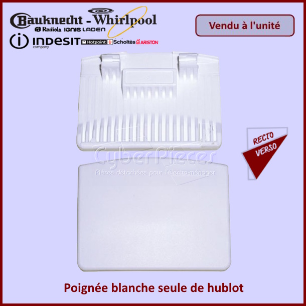 Poignée blanche seule de hublot Whirlpool  481949869247
