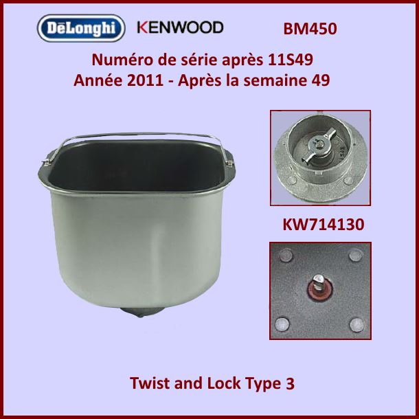 Cuve de machine à pain BM450 Kenwood KW714130