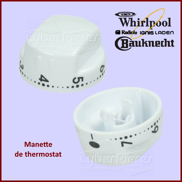 Bouton Thermostat Whirlpool 481241078172
