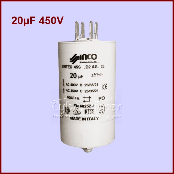 Condensateur 20,0µF  450V
