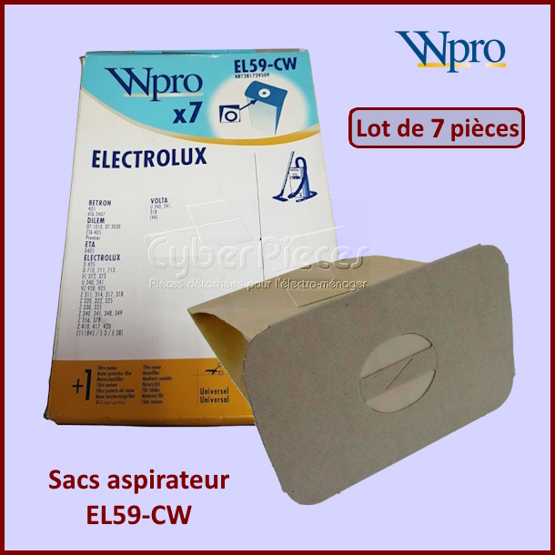 Sacs aspirateur EL59CW 481281729509