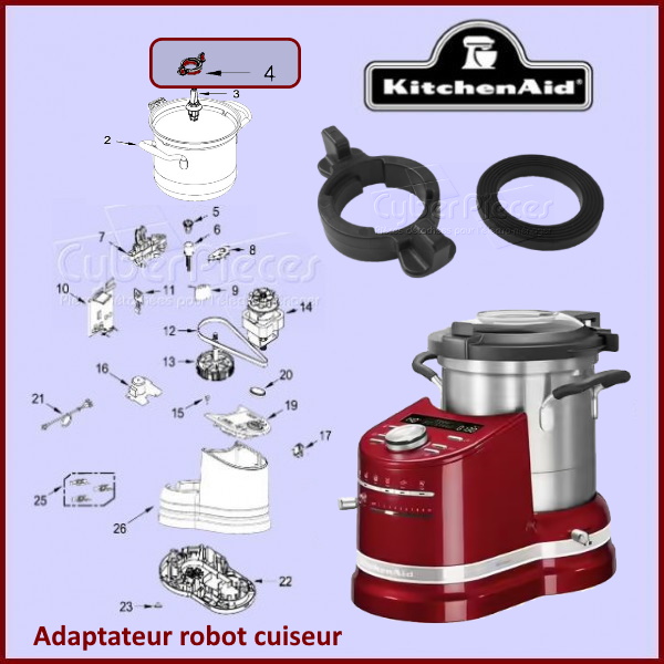 Ecrou  + joint robot cuiseur Kitchenaid W10803483