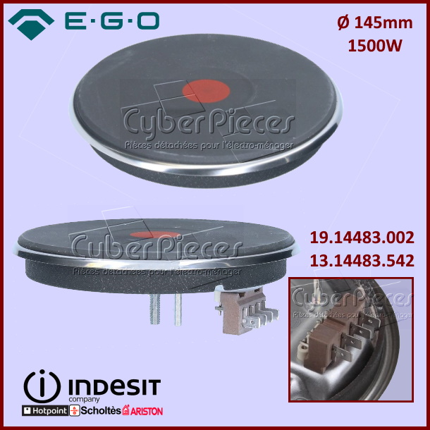 Plaque de cuisson 1500W Diam 145mm Ego 13.14483.542