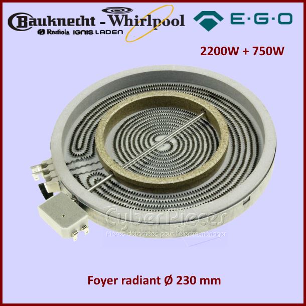 Foyer Radiant 230mm double zone 2200+750W Ego 2302333832