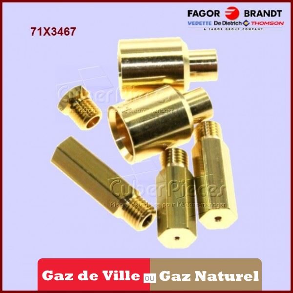 Jeu d'injecteurs Gaz Naturel 71X3467 - Pièces four