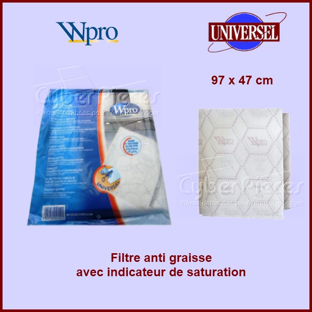 Filtre anti graisse à Indicateur de Saturation