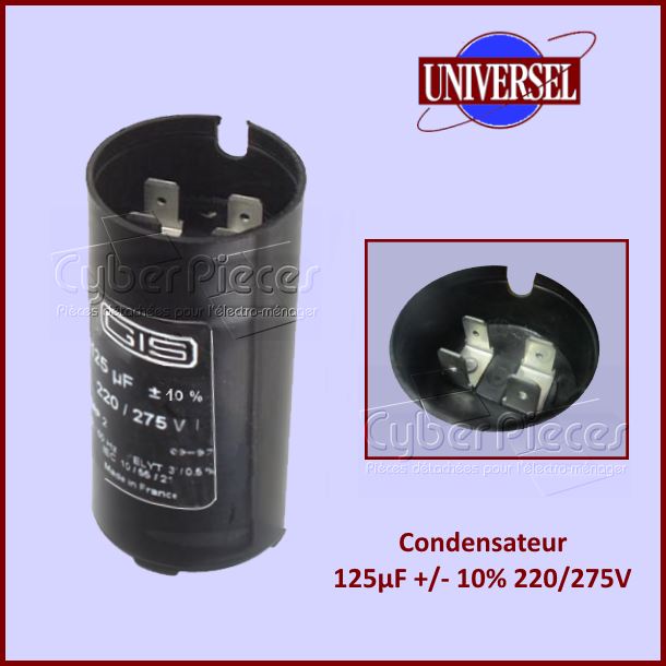 Condensateur 125µF - 160µF - 275/330V