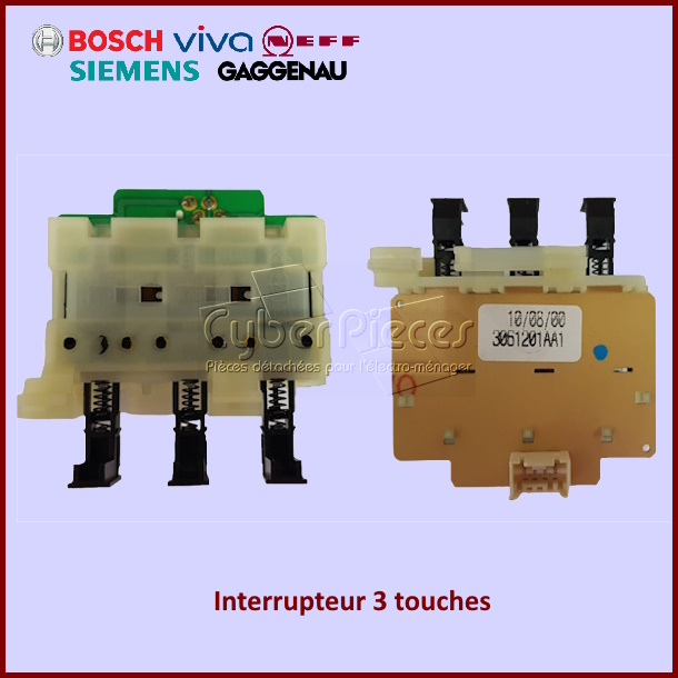 Interrupteur 3 touches Bosch 00160920