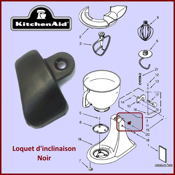 Loquet noir Kitchenaid 3184264