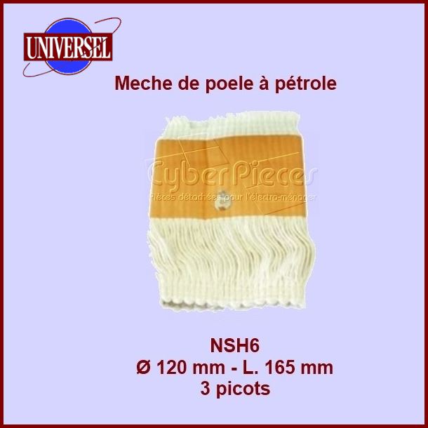 NSH6 Mèche de poêle à pétrole 3 picots- Tos3100- 120x165mm