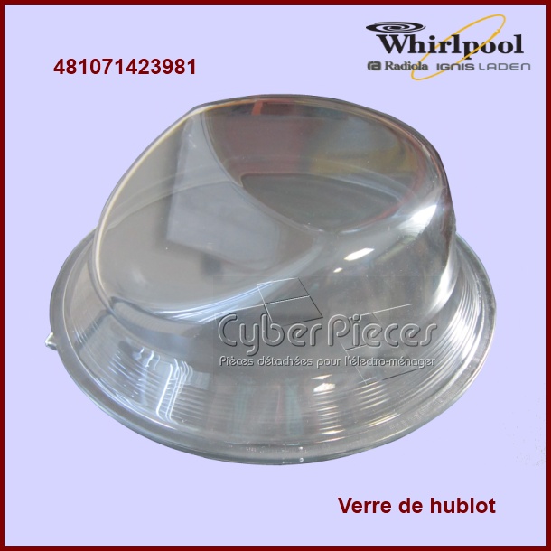 Verre de hublot Whirlpool 481071423981