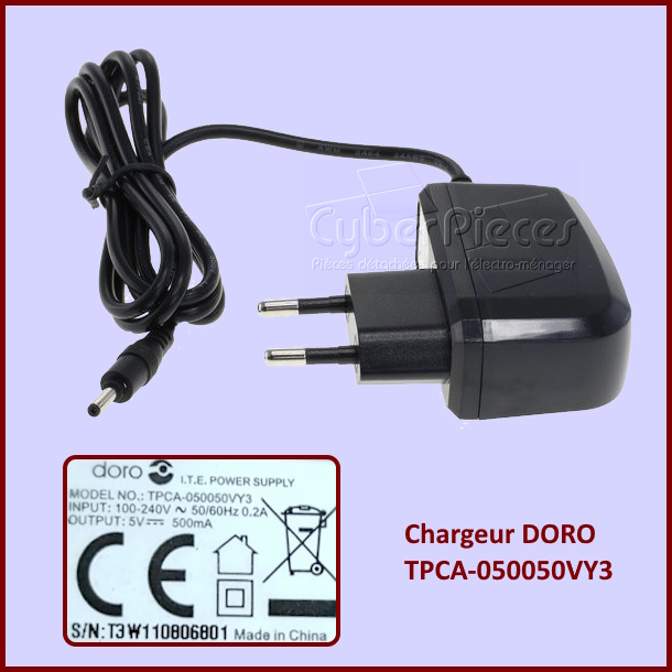 Adaptateur chargeur DORO TPCA-050050VY3 ***Pièce épuisée***