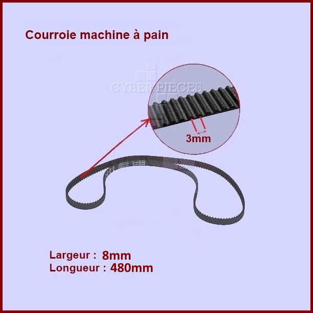 Courroie 480mm machine à pain S3M480