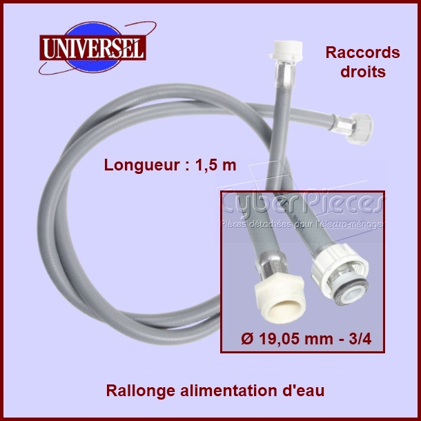 Prolongateur d'alimentation d'eau 1.50m - droit