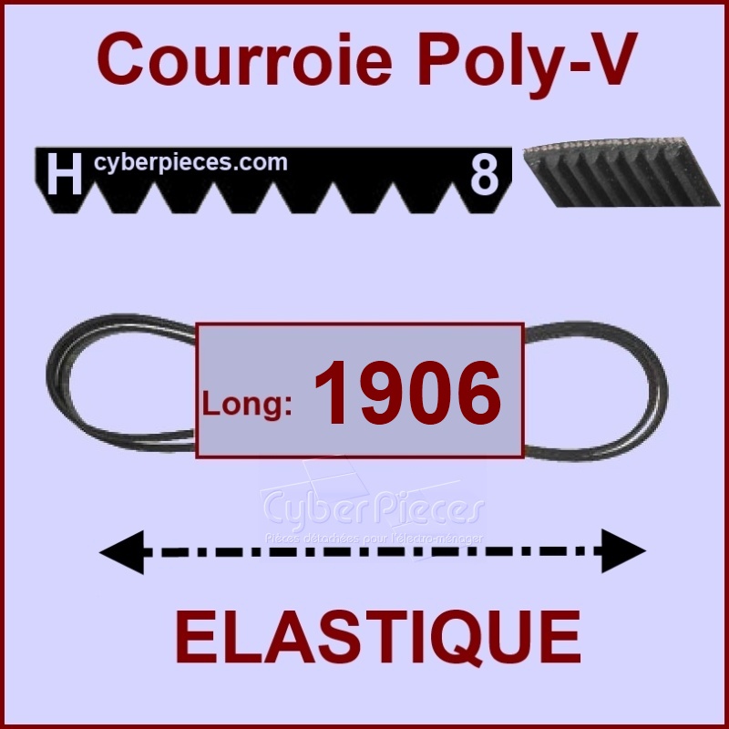 Courroie 1906H7 ou 1906H8 - EL- élastique