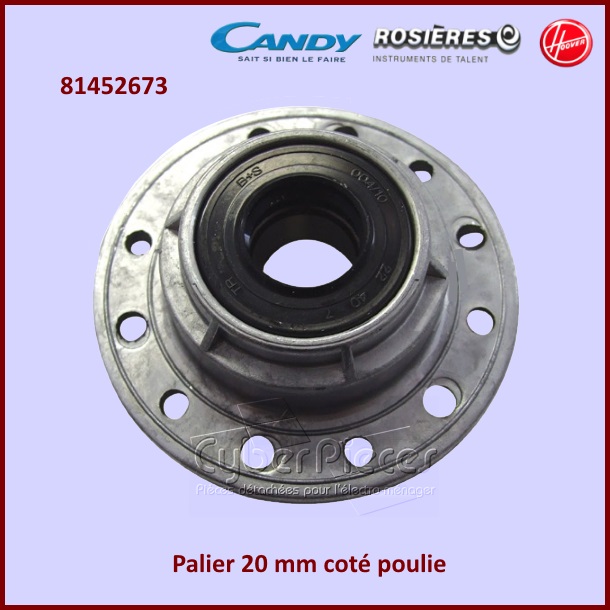 Palier axe 20 mm coté poulie Candy 81452673