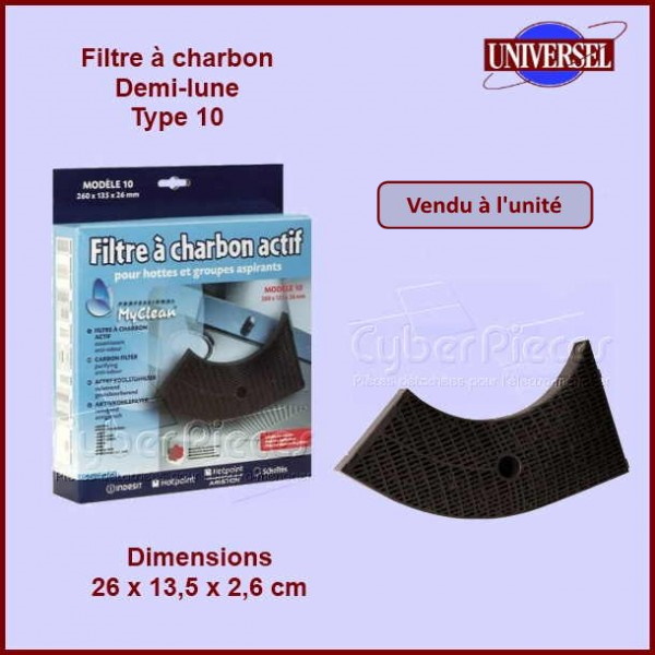 Filtre à charbon 1/2 Lune Type Elica 10 (AMC859)