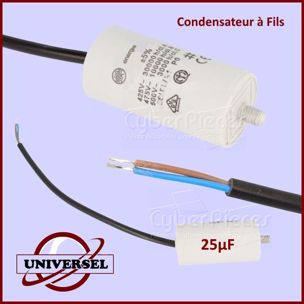Condensateur 25µF 450V à fils