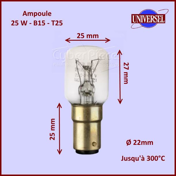 Ampoule micro-ondes B15/25w/220v