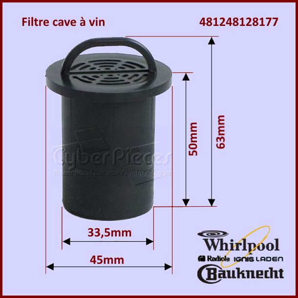 Filtre cave à vin Whirlpool 481248128177