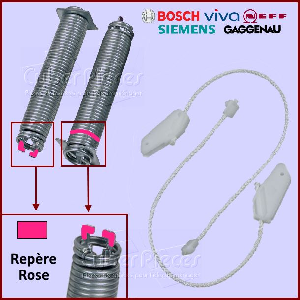 Kit Ressorts rose + câbles de porte 00754873