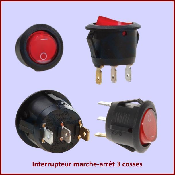Interrupteur marche-arrêt 3 cosses Polti M0004016
