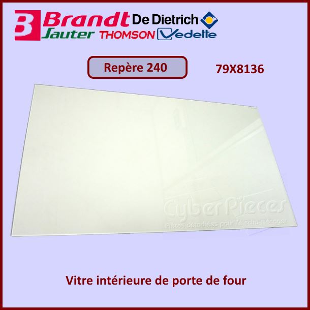 Vitre intérieure de four Brandt 79X8136 - Pièces four