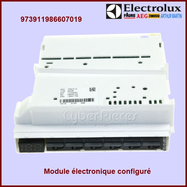 Carte électronique EDW150 configuré Electrolux 973911986607019
