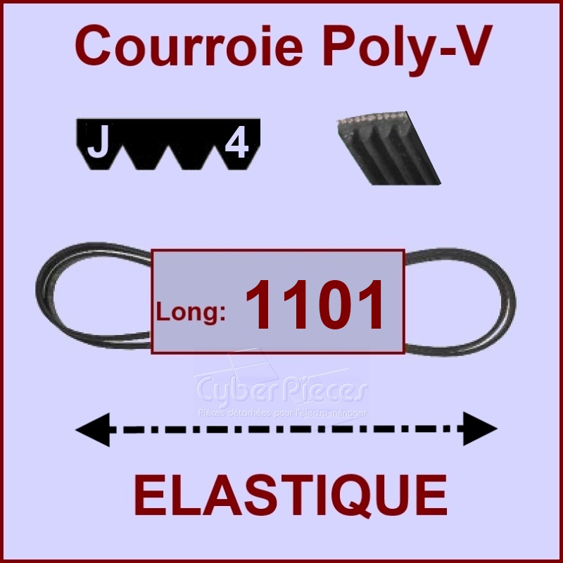 Courroie 1096 -1101J4 - EL- élastique