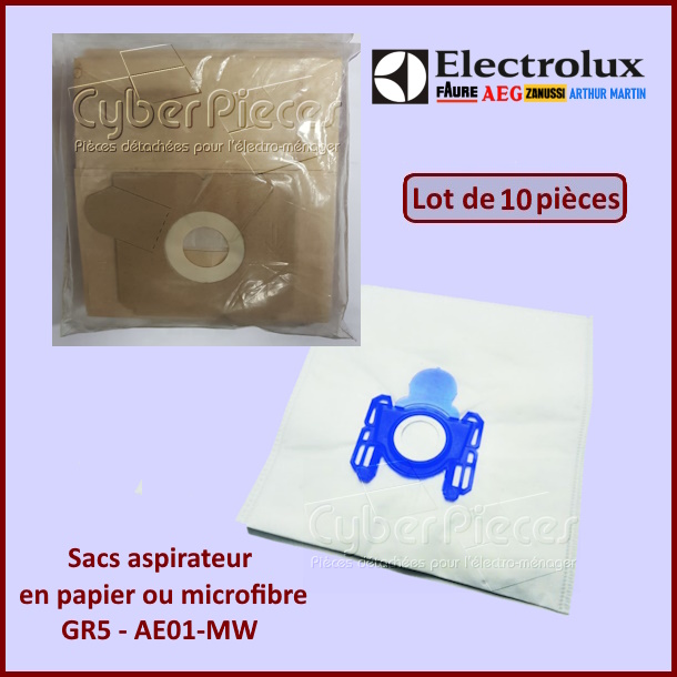Lot de 10 Sacs aspirateur GR5 - AE01-MW