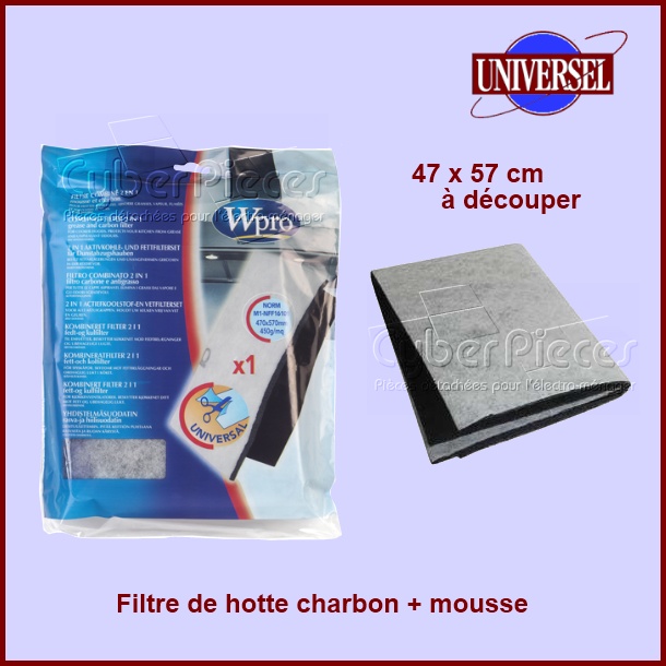 Filtre charbon + mousse anti-odeur UCF006 - 484000008524